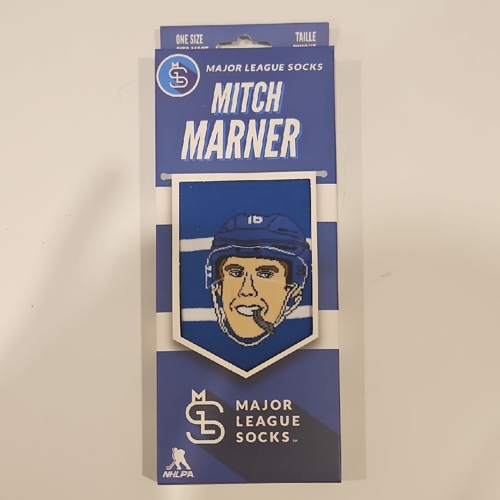 Mitch Marner Major League Socks - Blue White